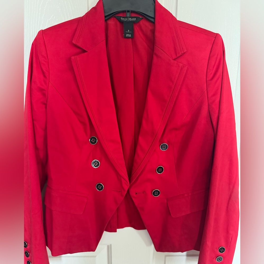 White House Black Market Red Blazer Classic Tailored Design